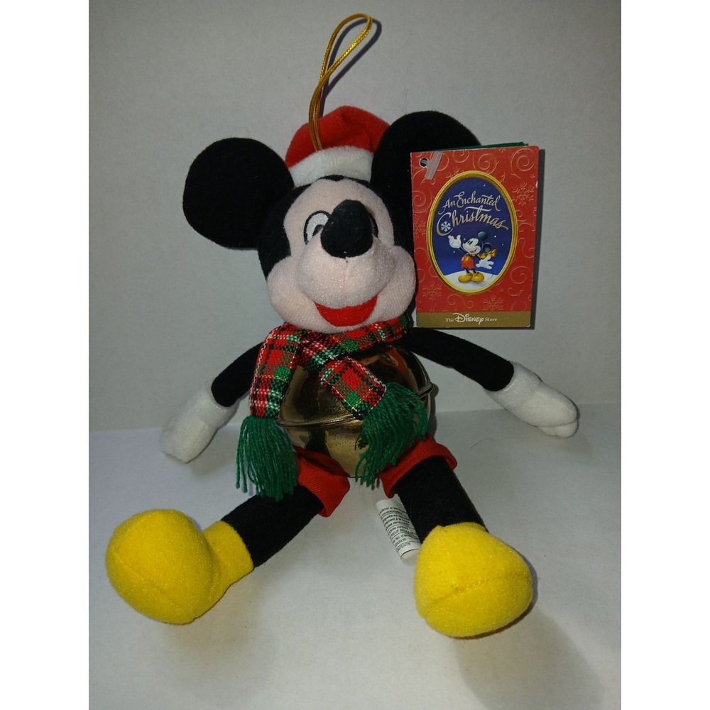 NWT Disney Store‎ An Enchanted Christmas Mickey Mouse Jingle Bell Plush Decor